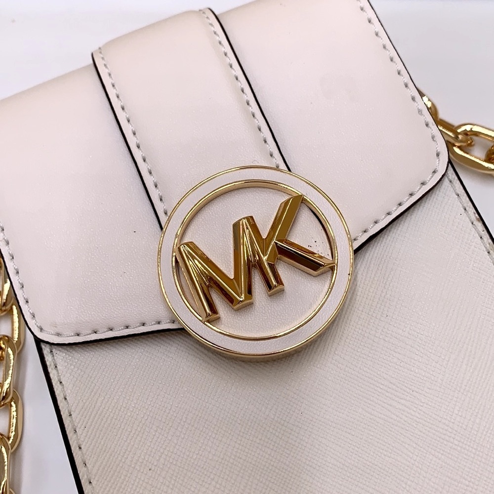NWT MICHAEL KORS CARMEN SMALL NORTH SOUTH PHONE XBODY OPTIC WHITE COLOR - Picture 6 of 16
